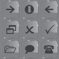 Set of shiny glass web buttons vector illustration