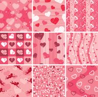 Valentine wrapping paper pink set two