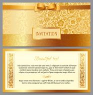 Set of vector vintage luxury horizontal invitation N2