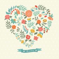 Card design with heart of the flower N2