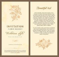Set of vintage vector vertical invitation with Victorian bouquets N2