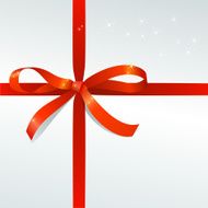 Red Bow on White Background