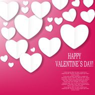 Valentines day paper heart background vector illustration N3