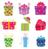 Set of colorful vector gift boxes N3