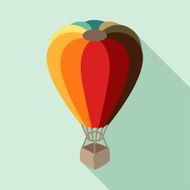 Hot air balloon in flat design style