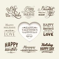 Set Of Happy Valentine&#039;s Day Hand Lettering N4