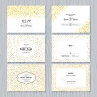 Save the Date Cards Set with Gold Confetti Borders