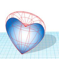 Designing Heart Wireframe 3D Design
