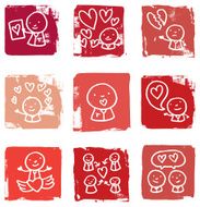 Love and loveheart icon blocks N2