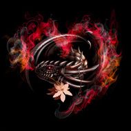 Dragon with a flower