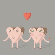 Couple of love hearts