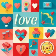 Valentine&#039;s and Wedding background in flat design style N6