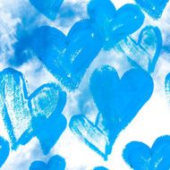 Seamless watercolor background with hearts N5