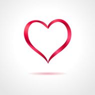 Abstract red heart on gray background