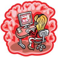 Girl Surfing Internet - Romantic Chat