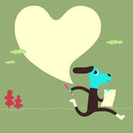 Bionic blue dog love character messenger