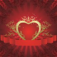 abstract floral heart with decorative elements