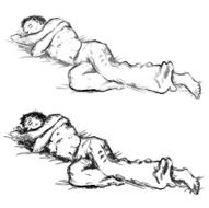 sleeping man grunge sketch