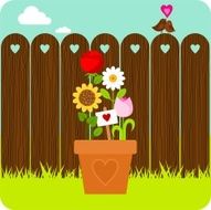 Love flower pot
