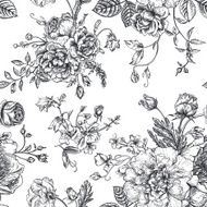 Seamless pattern with bouquet of flowers N4