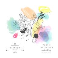 Gentle decor with flowers Creative romantic card Vector