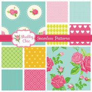 Set ofSeamless Backgrounds - Floral Shabby Chic Theme