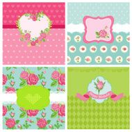 Set of Cards - Floral Shabby Chic Theme