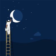 Painting the moon background wallpaper creativity illustration vector
