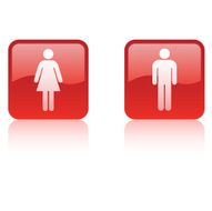 Glossy toilet signs