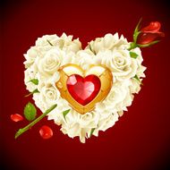 White roses in the shape of heart N2