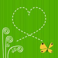 Valentine&#039;s card with butterfly