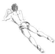 man reading grunge sketch