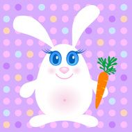 Cute rabbits with a carrot