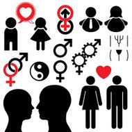 Man and woman symbol set couple