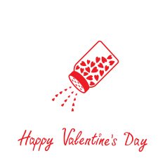 Salt shaker with hearts inside Happy Valentines day
