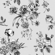 Seamless vector vintage pattern with Victorian bouquet N14