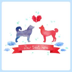 Watercolor dogs