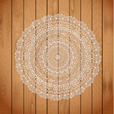 wood texture with a lace cloth
