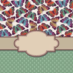 vector vintage frame with butterflies N10