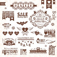 Set of Valentines Day design elements N20