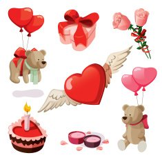 Set of elements for st Valentine's day N2