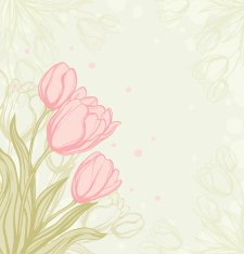 Abstract romantic vector background with tulips