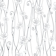 Cherry branch in blossom Seamless texture N2
