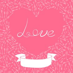 Valentine's Day card with hearts and arrows N2