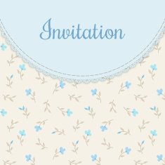 Blue lace frame on floral background