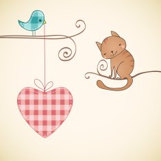 Card design with smiling cat N2