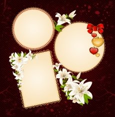 Vector background with beautiful flowers and lace ornaments