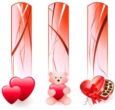 Valentine's day love banners with gifts