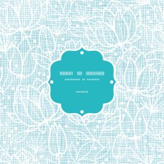 Blue lace flowers textile frame seamless pattern background