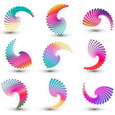 Abstract wavy shapes set